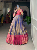 Kanjivaram Zari Weaving Work Fully Stitched Gown