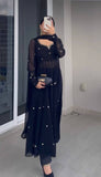 Beautiful Designer Suit on Faux Georgette febric with Inner and Thred Work and Pent on Crep Febric - women's fashion mart