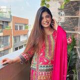 Beautiful Designer Suit On Heavy Satin Silk fabric - women's fashion mart