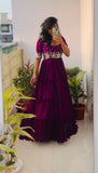 Beautiful Embroidered Gown - women's fashion mart