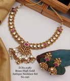 Brass High Gold Antique Necklace Set - women's fashion mart
