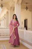 Faux Georgette with Embroidered work Gown - women's fashion mart